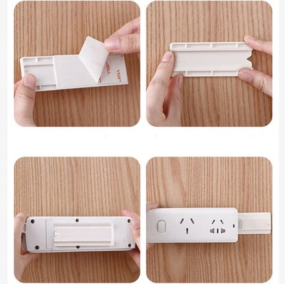 Power Strip Holder Wall-Mounted Socket Organizer