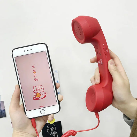 Retro Telephone Handset Earphone with Adjustable Volume