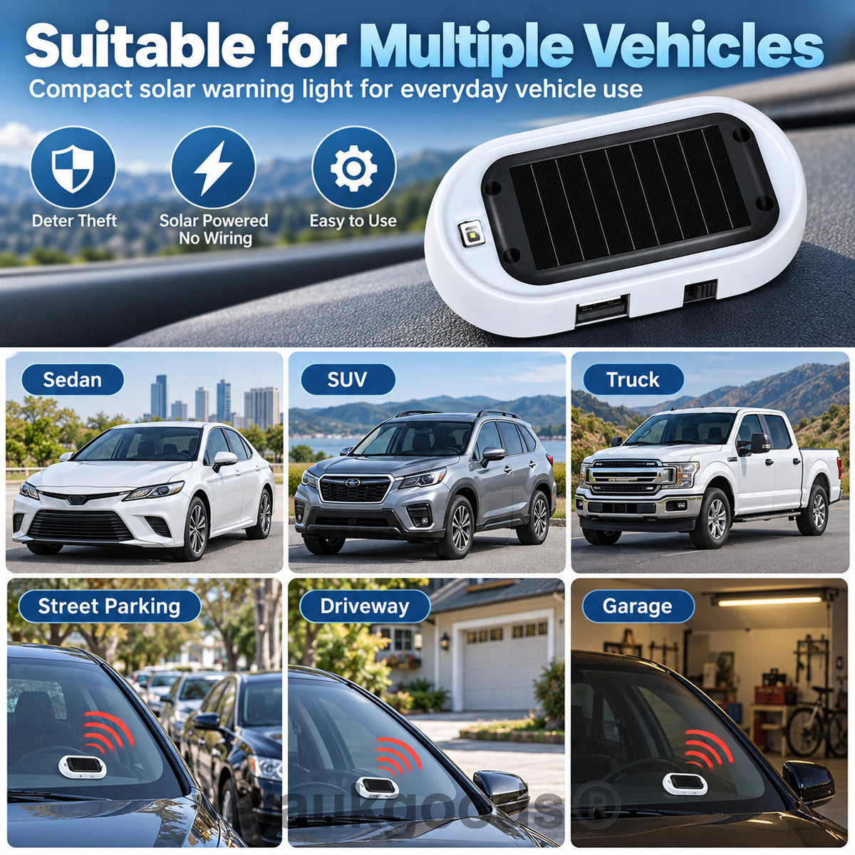 Compact Solar Anti-Theft LED Flashing Lamp